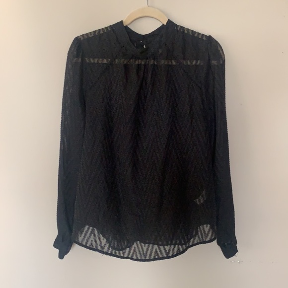 Free People Tops - Free People Black Chevron Blouse
